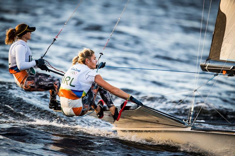Andrea Brewster and Saskia Tidey during the Rio 2016 Olympic Sailing Competition photo copyright Sailing Energy / World Sailing taken at  and featuring the 49er FX class
