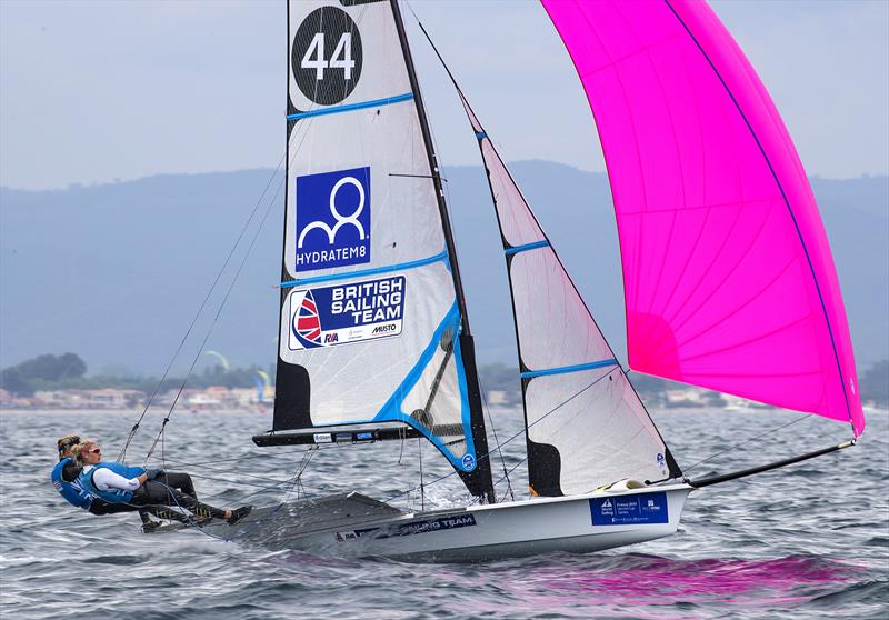 Charlotte Dobson & Saskia Tidey in the 49erFX on day 2 at World Cup Hyères photo copyright Richard Langdon / British Sailing Team taken at COYCH Hyeres and featuring the 49er FX class