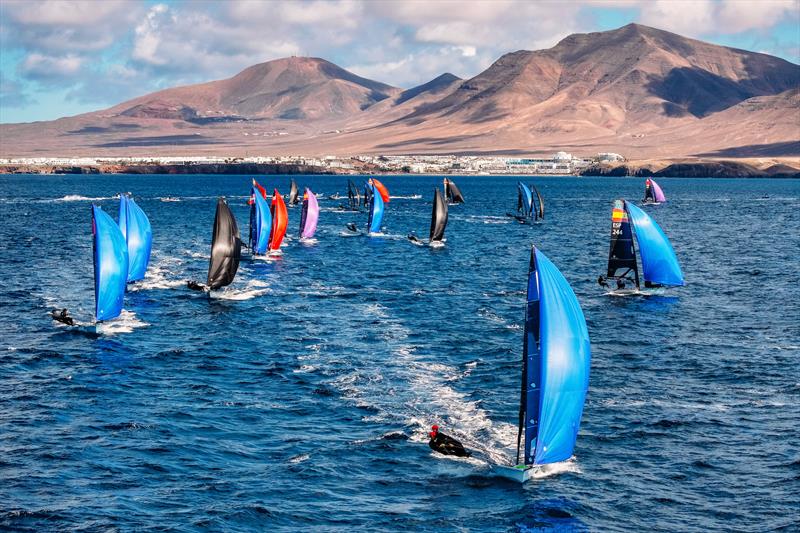 The FX fleet on 49er and 49erFX Worlds at Lanzarote day 3 photo copyright Sailing Energy / Lanzarote Sailing Center taken at Lanzarote Sailing Center and featuring the 49er FX class