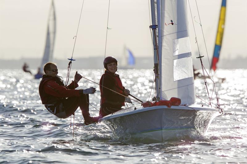 Cecile van der Burgh at the helm of the winning 505 during the Brighton Ladies Skippers Series photo copyright Steb Fisher taken at Royal Brighton Yacht Club and featuring the 505 class
