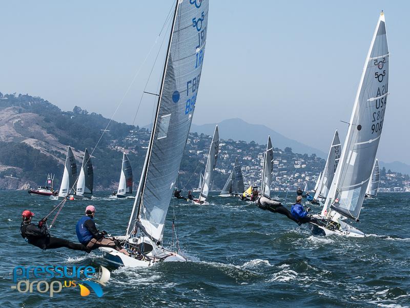 5O5 Pre-Worlds and North American Championship in San Francisco Bay photo copyright Eric Simonson / www.h2oshots.com taken at St. Francis Yacht Club and featuring the 505 class