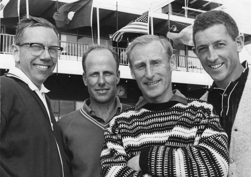 505 World Championship 1966 - (L-R) Paul Elvstrom, John Cuneo, Larry Marks, Jim Hardy photo copyright Marks family taken at Adelaide Sailing Club and featuring the 505 class