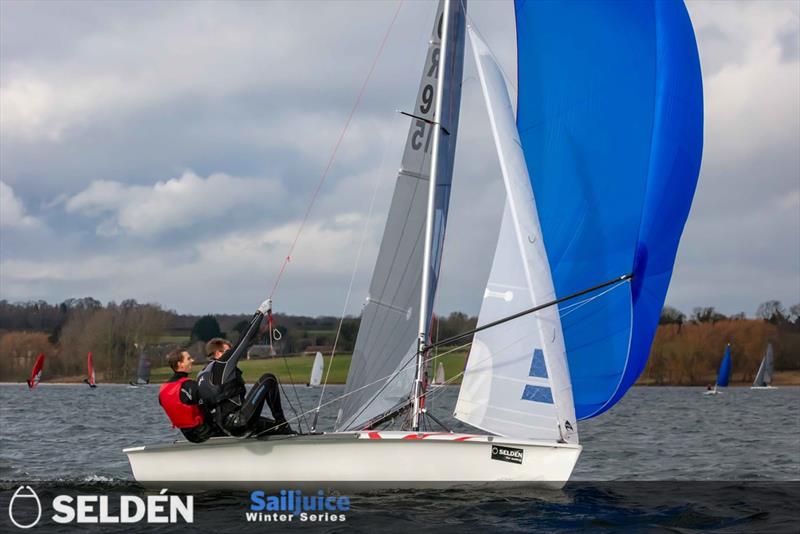 Roger Gilbert and Ian Mitchell take fifth in the Tiger Trophy 2024, as part of the Seldén Sailjuice Winter Series photo copyright Tim Olin / www.olinphoto.co.uk taken at Rutland Sailing Club and featuring the 505 class