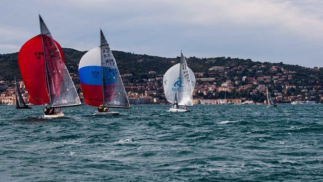 The fleet race towards Santo Stefano on day 2 of the 5.5m IC World Championship photo copyright Pierpaolo Lanfrancotti taken at Yacht Club Santo Stefano and featuring the 5.5m class