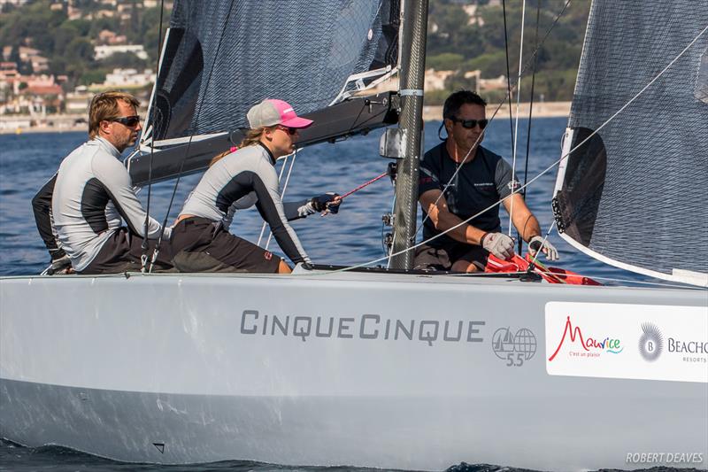 CinqueCinque on day 2 in the International 5.5 Metres at the Régates Royales Cannes photo copyright Robert Deaves taken at  and featuring the 5.5m class