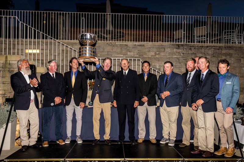 2023 Six Metre World Championship Prize Giving - The Six Metre World Cup to Jamie Hilton's Scoundrel photo copyright SailingShots by Maria Muiña taken at Royal Yacht Squadron and featuring the 6m class