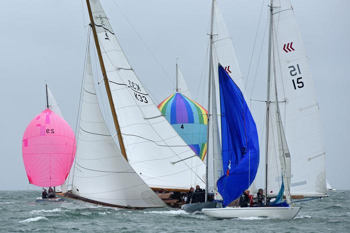 8-metre Helen carves her way through the Daring Fleet at Charles Stanley Direct Cowes Classics Week photo copyright Rick Tomlinson / www.rick-tomlinson.com taken at Royal London Yacht Club and featuring the 8m class