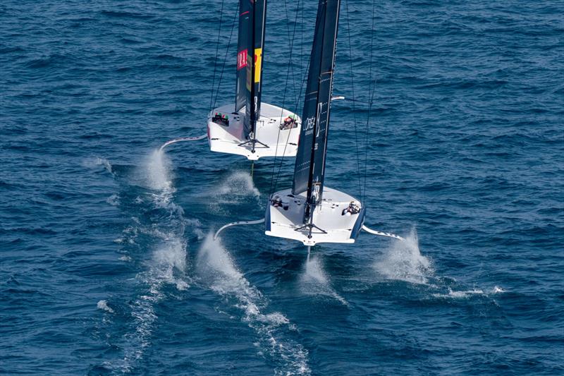 Luna Rossa leads Orient Express - America's Cup Preliminary Regatta - Day 3 -  Vilanova - September 17, 2023 - photo © America's Cup Media