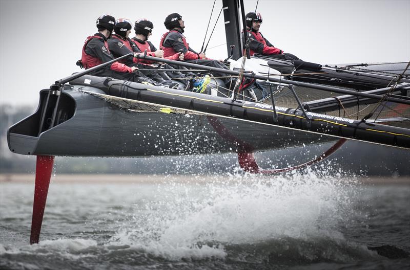 BAR AC45 foiling on the Solent  - photo © Lloyd Images