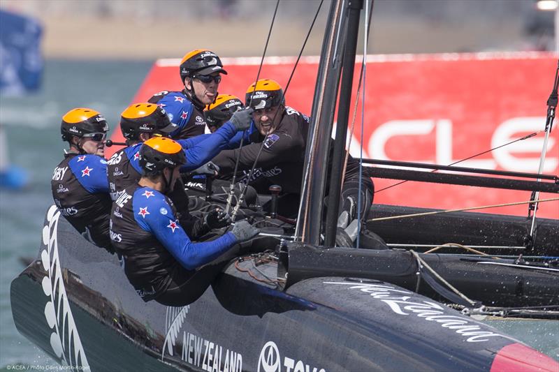 First day of racing at the America's Cup World Series Portsmouth photo copyright ACEA 2015 / Gilles Martin-Raget taken at  and featuring the AC45 class