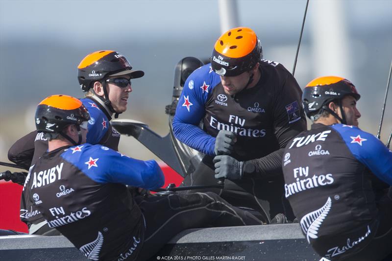 Emirates Team New Zealand on day 1 at Louis Vuitton America's Cup World Series Gothenburg photo copyright ACEA 2015 / Gilles Martin-Raget taken at  and featuring the AC45 class