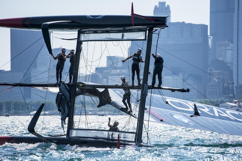 ORACLE TEAM USA on the Louis Vuitton America's Cup World Series Chicago practice day - photo © Sam Greenfield