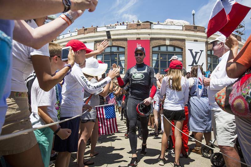 Land Rover BAR Team Principal and Skipper, Ben Ainslie walks to the dock at Louis Vuitton America's Cup World Series Chicago photo copyright Lloyd Images taken at  and featuring the AC45 class