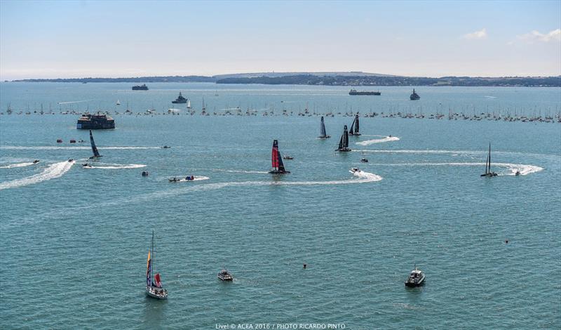 Louis Vuitton America's Cup World Series Portsmouth day 1 photo copyright Ricardo Pinto taken at  and featuring the AC45 class