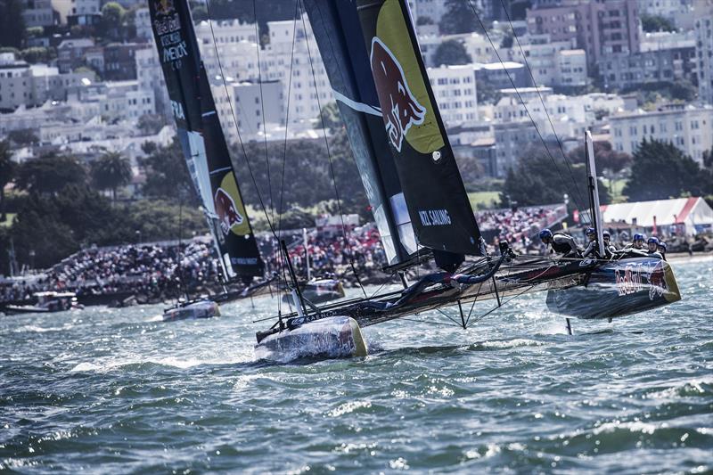 NZL Sailing Team with ETNZ of New Zealand on day 2 of the Red Bull Youth America's Cup photo copyright Balazs Gardi / Red Bull Sailing Newsroom taken at  and featuring the AC45 class