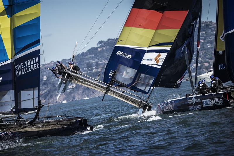 Swedish Youth Challenge and All In Racing of Germany on day 2 of the Red Bull Youth America's Cup - photo © Balazs Gardi / Red Bull Sailing Newsroom