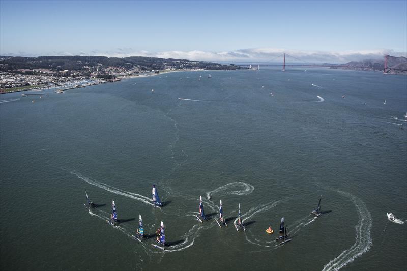 The fifth race on day 3 of the Red Bull Youth America's Cup - photo © Balazs Gardi / Red Bull Sailing Newsroom