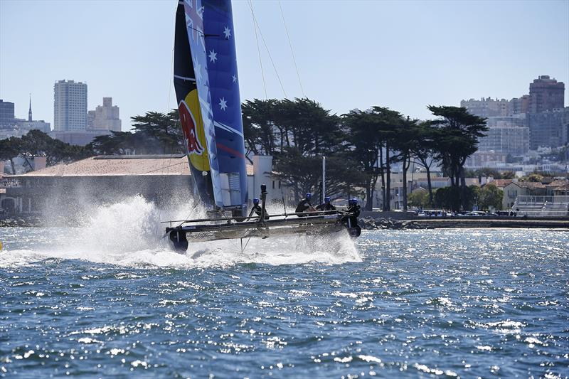 Objective Austraia on day 3 of the Red Bull Youth America's Cup photo copyright Melanie Farlay taken at  and featuring the AC45 class