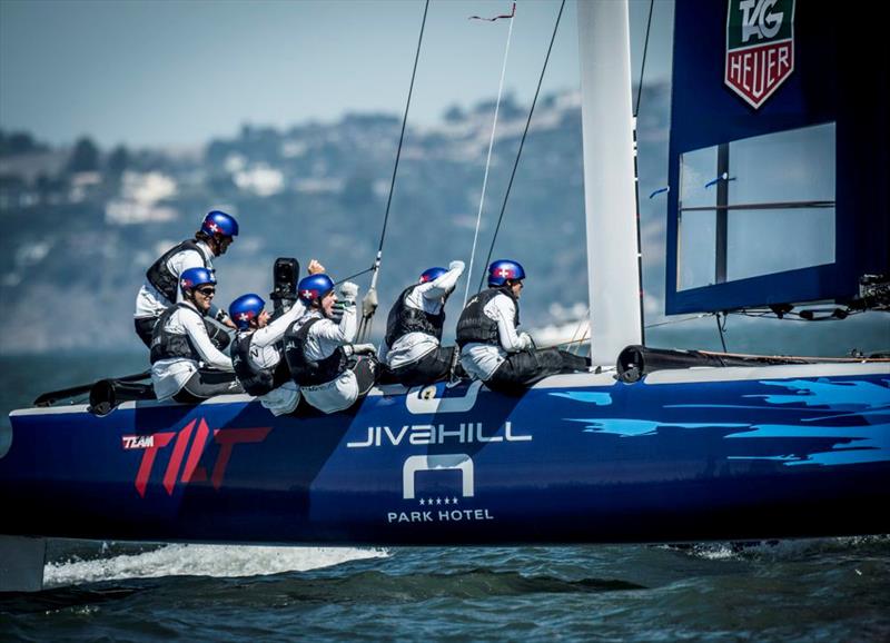 Team Tilt win race 7 on day 4 of the Red Bull Youth America's Cup photo copyright Loris von Siebenthal / Team Tilt Sailing taken at  and featuring the AC45 class
