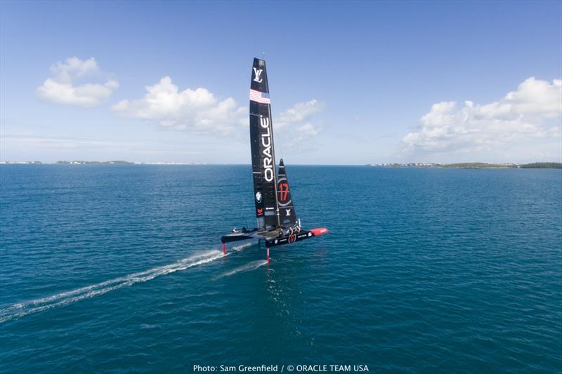 ORACLE TEAM USA sail their America's Cup Class boat '17' for the first time - photo © Sam Greenfield / ORACLE TEAM USA