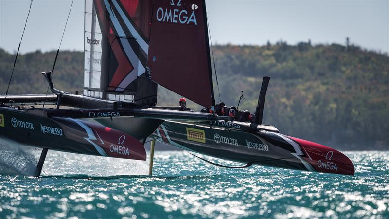 The bow-down sailing of the America's Cup Class foiling catamarans - photo © Ricardo Pinto / ACEA