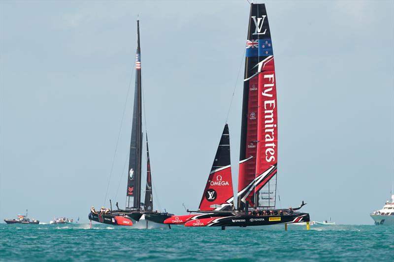 Emirates Team New Zealand on the opening day of the 35th America's Cup photo copyright Richard Hoddder taken at  and featuring the AC50 class