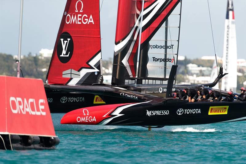 Emirates Team New Zealand on the opening day of the 35th America's Cup - photo © Richard Hoddder
