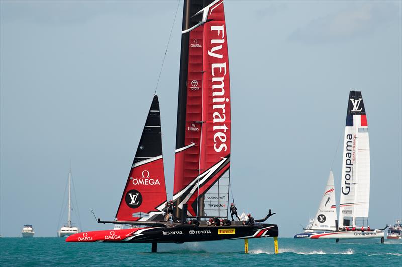 Emirates Team New Zealand on the opening day of the 35th America's Cup photo copyright Richard Hoddder taken at  and featuring the AC50 class