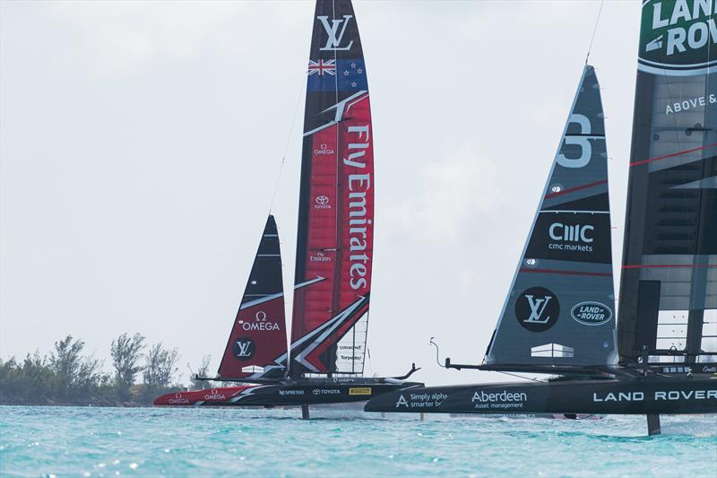 Emirates Team New Zealand on day 2 of the 35th America's Cup photo copyright Richard Hoddder taken at  and featuring the AC50 class