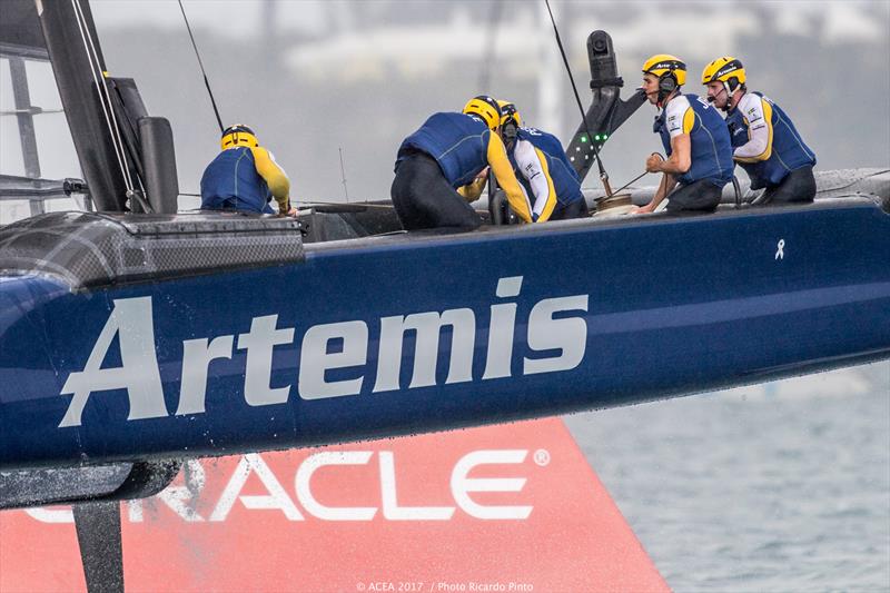 Artemis Racing on day one of the Louis Vuitton America's Cup Challenger Playoffs photo copyright ACEA 2017 / Ricardo Pinto taken at  and featuring the AC50 class