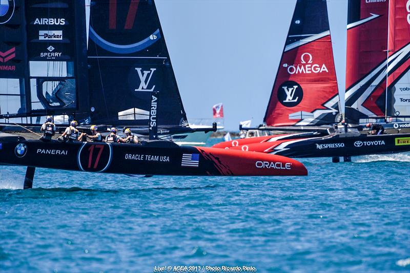 Emirates Team New Zealand dominate again on day 2 of the 35th America's Cup Match photo copyright ACEA 2017 / Ricardo Pinto taken at  and featuring the AC50 class