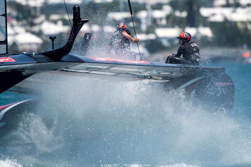 Emirates Team New Zealand dominate again on day 2 of the 35th America's Cup Match photo copyright ACEA 2017 / Ricardo Pinto taken at  and featuring the AC50 class