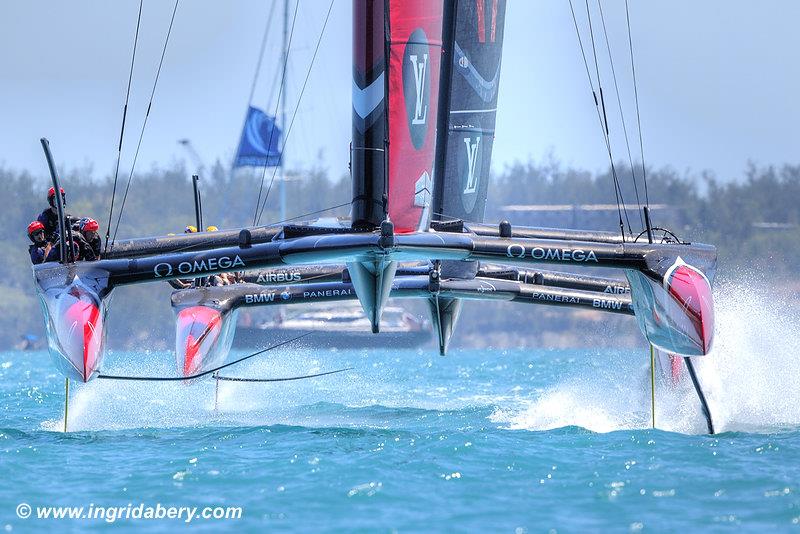 Emirates Team New Zealand dominate again on day 2 of the 35th America's Cup Match photo copyright Ingrid Abery / www.ingridabery.com taken at  and featuring the AC50 class