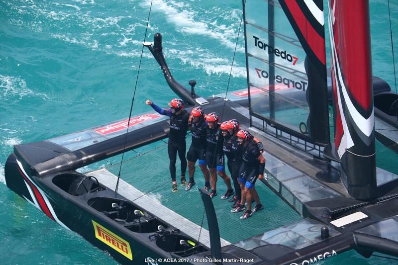 Emirates Team New Zealand win the 35th America's Cup Match photo copyright ACEA 2017 / Gilles Martin-Raget taken at  and featuring the AC50 class