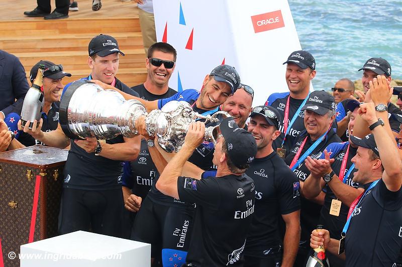 Emirates Team New Zealand win the 35th America's Cup Match photo copyright Ingrid Abery / www.ingridabery.com taken at  and featuring the AC50 class