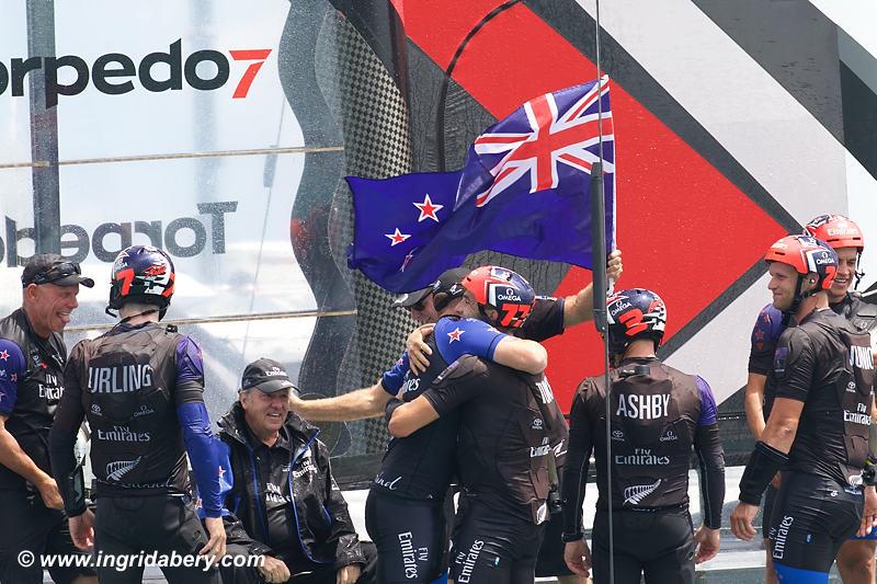 Emirates Team New Zealand win the 35th America's Cup Match photo copyright Ingrid Abery / www.ingridabery.com taken at  and featuring the AC50 class