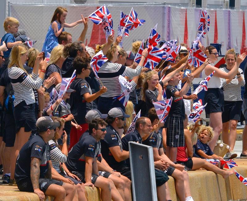 A strong national team brings out the supporters for the country - 2017 America's Cup Bermuda photo copyright Scott Stallard taken at  and featuring the AC50 class