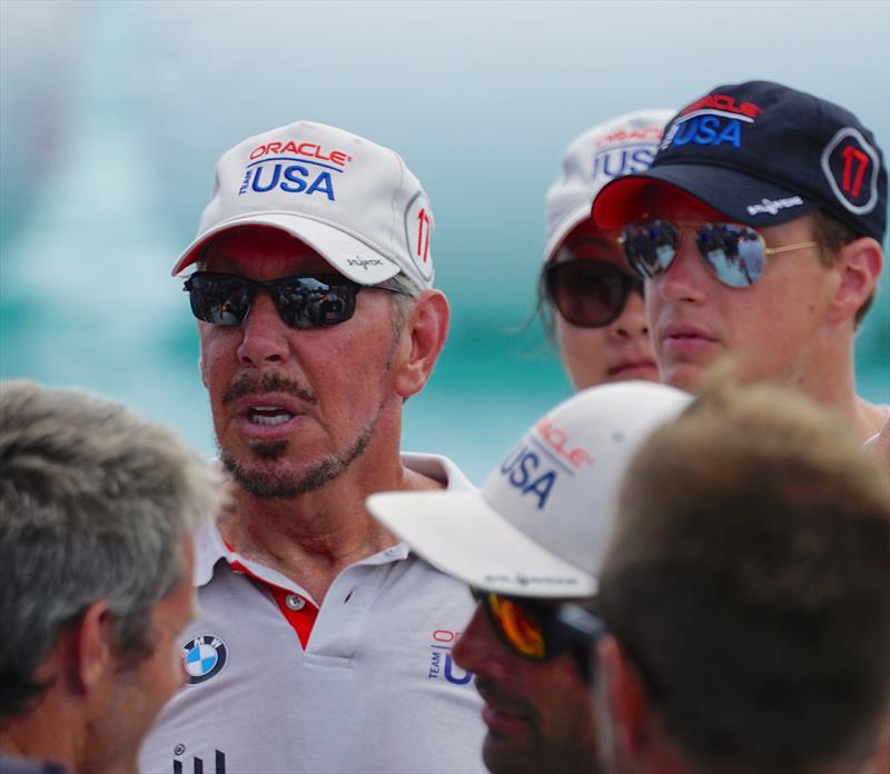 Larry Ellison at the Presentation - 2017 America's Cup Bermuda photo copyright Scott Stallard taken at  and featuring the AC50 class