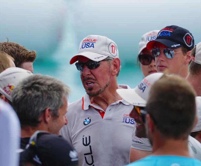 Oracle Team USA's Larry Ellison at the Presentation- 2017 America's Cup Bermuda photo copyright Scott Stallard taken at  and featuring the AC50 class
