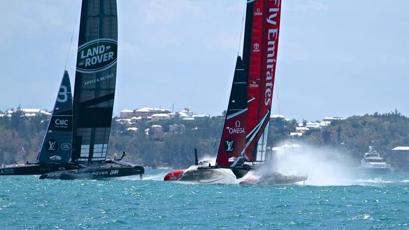 Land Rover BAR and Emirates Team NZ will meet up again racing AC75's instead of AC50's - 2017 America's Cup Bermuda photo copyright Scott Stallard taken at  and featuring the AC50 class