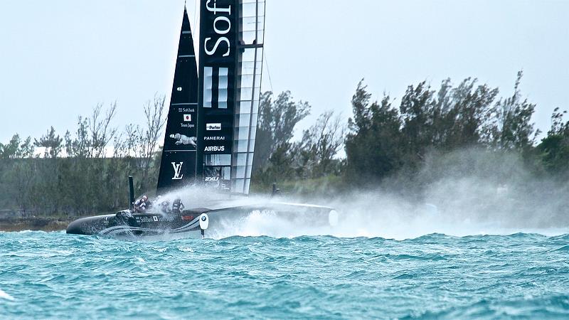 Softbank Team Japan - Leg 3 - Race 3 - Semi-Final, Day 11 - 35th America's Cup - Bermuda June 56, 2017 photo copyright Richard Gladwell taken at  and featuring the AC50 class