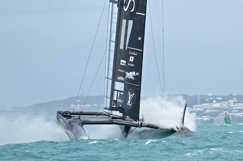Softbank Team Japan - start of Leg 5 - Race 3 - Semi-Final, Day 11 - 35th America's Cup - Bermuda June 6, 2017 photo copyright Richard Gladwell taken at  and featuring the AC50 class