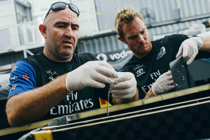 Emirates Team New Zealand repair the AC50, rebuild a wingsail and reconstruct the cross beam fairings - June 6-7, 2017 - photo © Emirates Team New Zealand