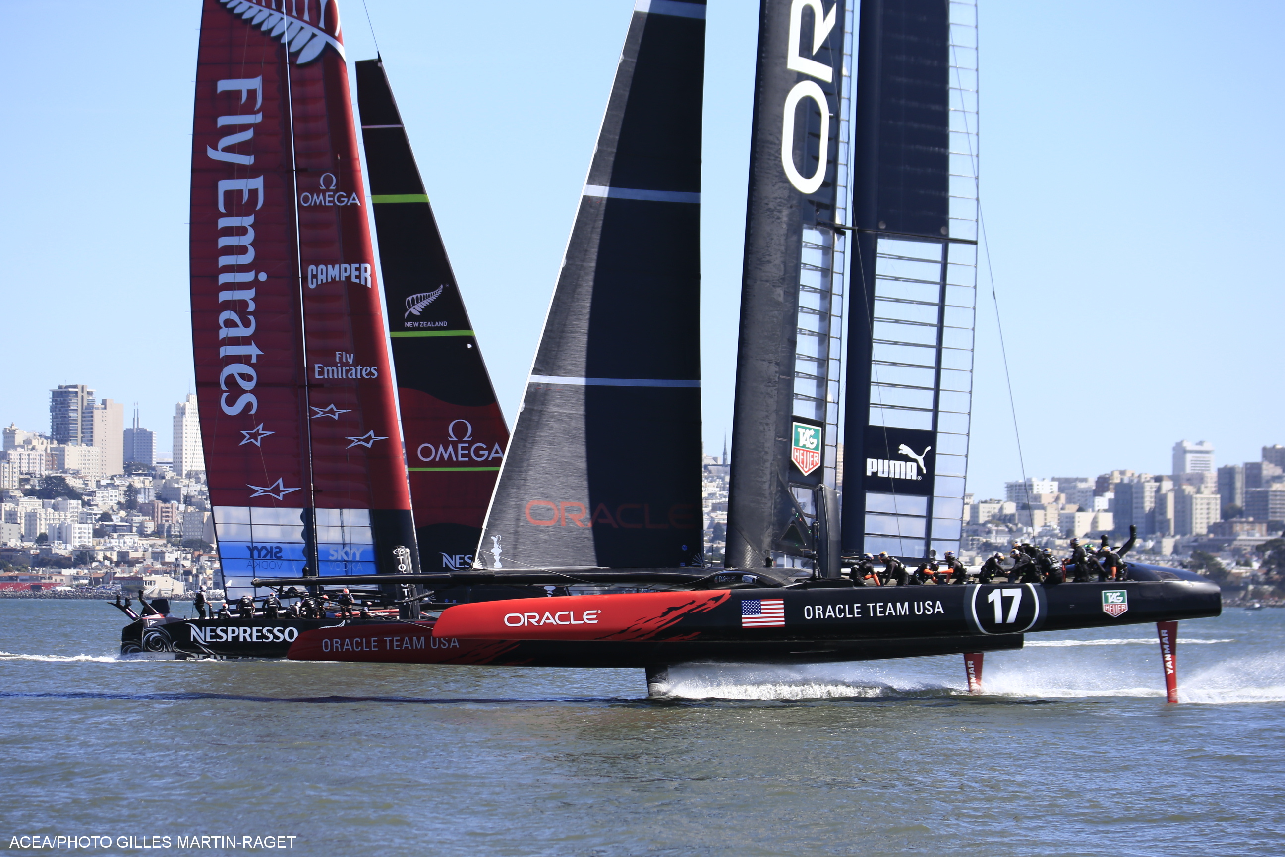 Five in a row for ORACLE TEAM USA photo copyright Gilles Martin Raget / ACEA taken at  and featuring the AC72 class