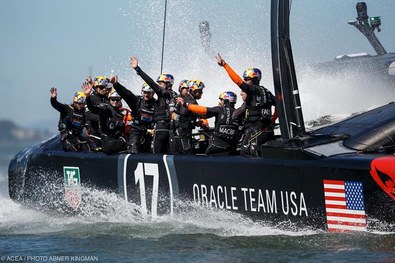 Five in a row for ORACLE TEAM USA in race 16 of the 34th America's Cup photo copyright Abner Kingman / ACEA taken at  and featuring the AC72 class