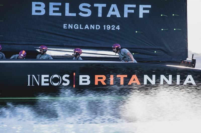 PRADA Cup Day 1: Round Robin 1 - Ben Ainslie onboard Britannia photo copyright Harry KH taken at  and featuring the AC75 class