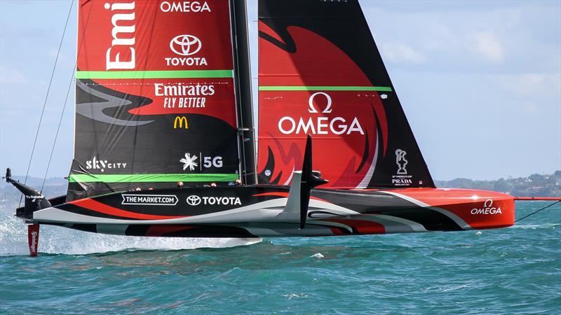 Starboard foil side view -  Emirates Team New Zealand - January 25, 2021 - Waitemata Harbour - America's Cup 36 - photo © Richard Gladwell / Sail-World.com