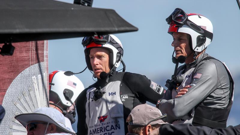 Paul Goodison and Dean Barker after Race 4 - Semi Finals - American Magic - Patriot - Waitemata Harbour - January 30, 2021 - 36th America's Cup photo copyright Richard Gladwell / Sail-World.com taken at Royal New Zealand Yacht Squadron and featuring the AC75 class