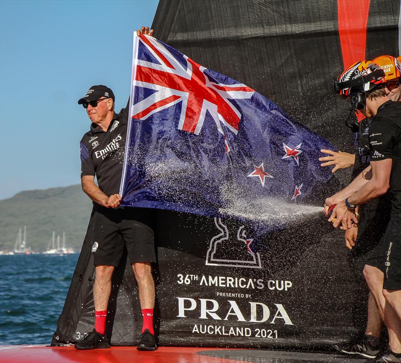 Sir Stephen Tindall, Emirates Team NZ - America's Cup - Day 7 - March 17, 2021, Course A - photo © Richard Gladwell / Sail-World.com
