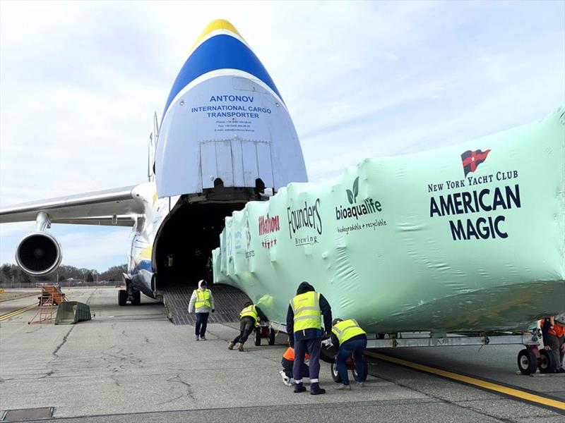 Antonov Airlines deliver American Magic's AC75 to Barcelona photo copyright Antonov Airlines taken at New York Yacht Club and featuring the AC75 class